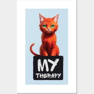 Just My Therapy Support Cat Posters and Art